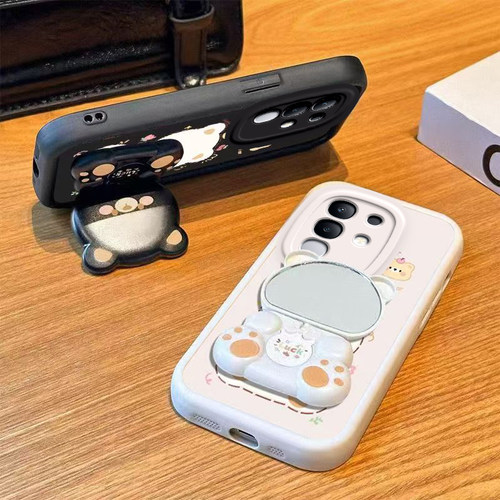 适用vivoy50手机壳5g新款Y50m保护套VIVO镜头y50M带防摔v2433a高级感液态硅胶V2433BA情侣男女软外壳镜子支架 - 图0