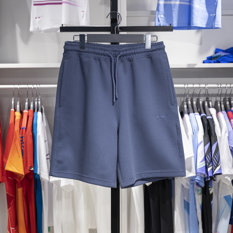正品李宁短卫裤夏季新品中国色系列男子休闲运动五分裤AKST079 - 图2
