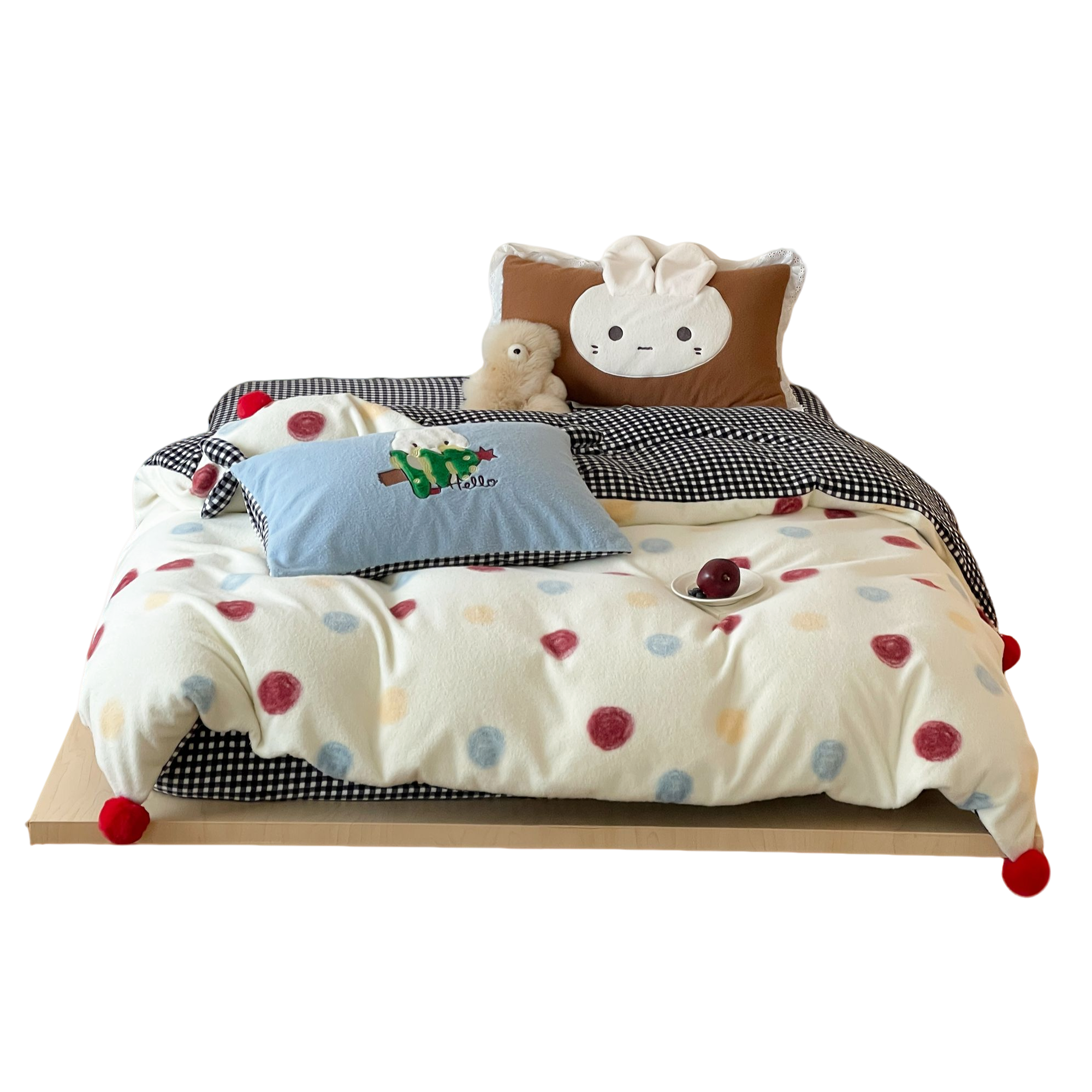 法式秋冬少女心羊羔绒牛奶绒四件套加厚保暖卡通刺绣被套床笠床单,淘宝优惠券,粉丝福利购,淘宝优惠卷