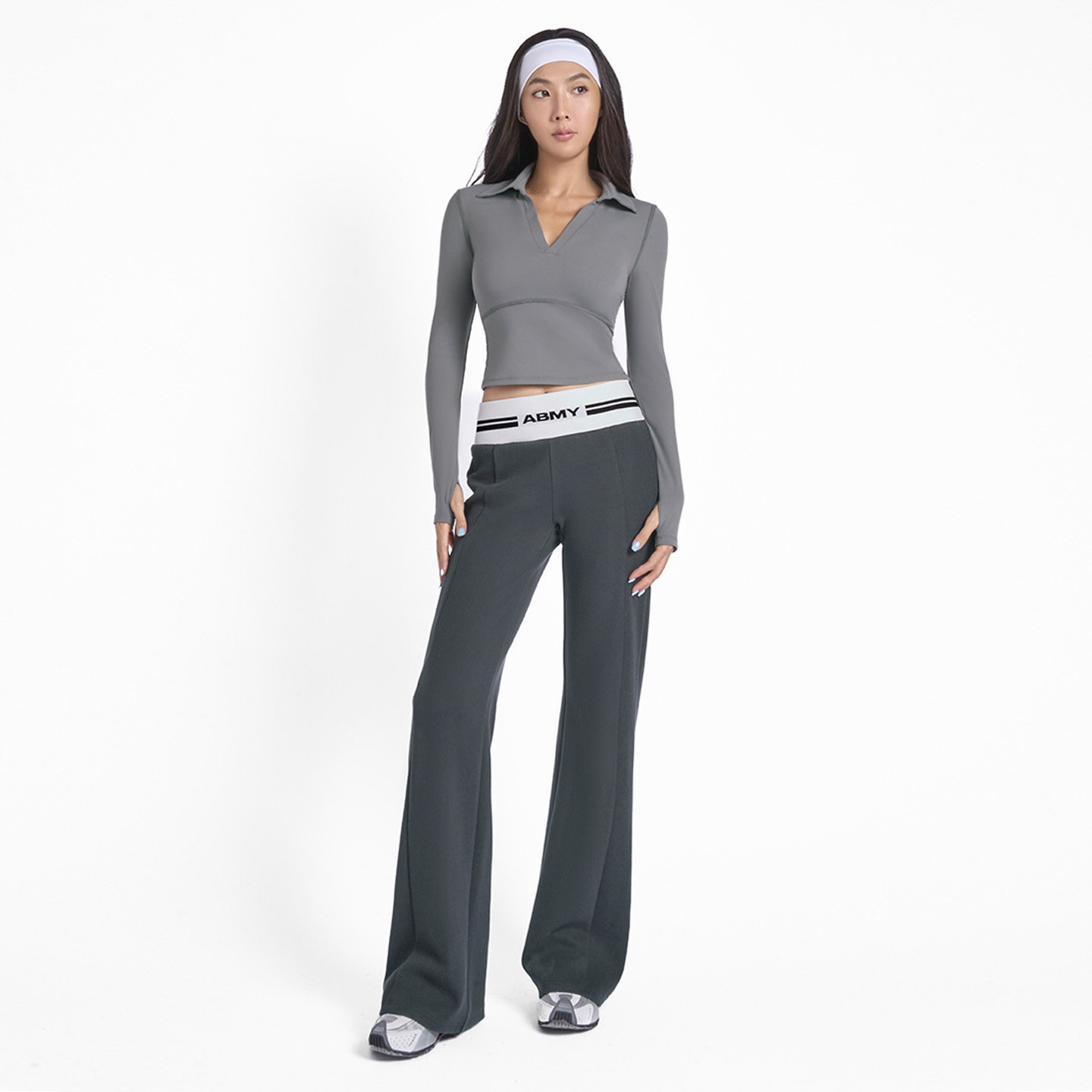 ABMY 莱赛尔垂感修身微喇卫裤女中腰休闲显瘦直筒秋运动瑜伽长裤,淘宝优惠券,粉丝福利购,淘宝优惠卷