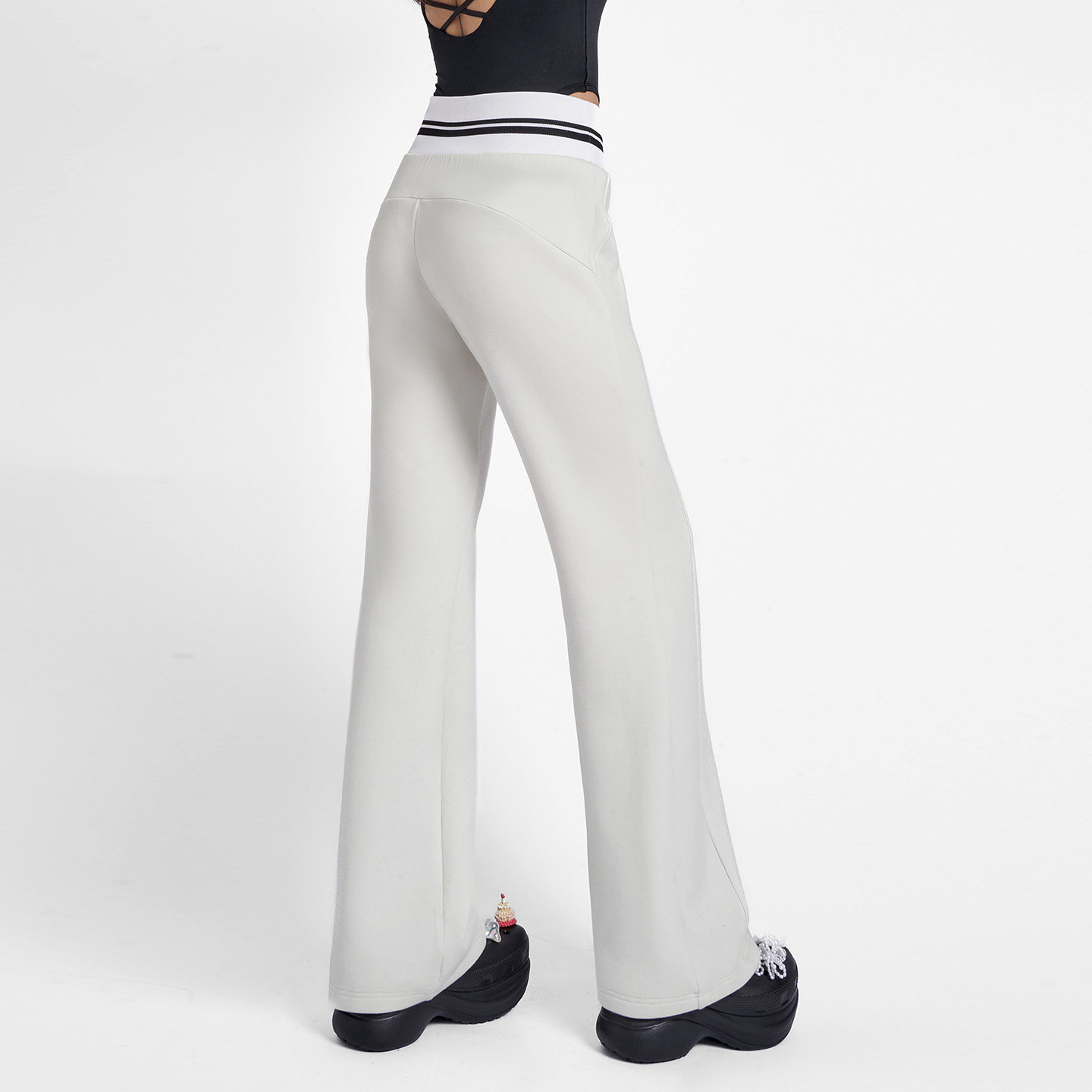 ABMY 莱赛尔垂感修身微喇卫裤女中腰休闲显瘦直筒秋运动瑜伽长裤,淘宝优惠券,粉丝福利购,淘宝优惠卷