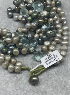 水晶淡水珍珠编制缠绕中短款珍珠扣头项链手链老货氧化5.78