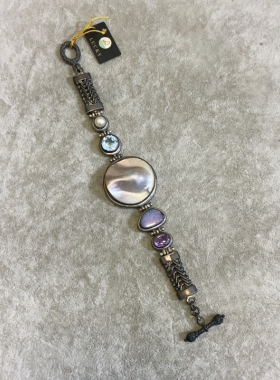 925配件老货氧化巴洛克珍珠中古手链5.71