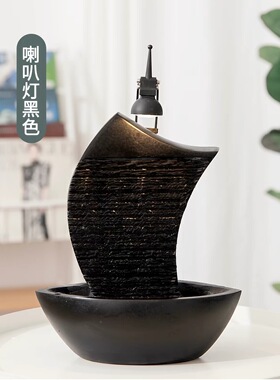 一帆风顺招财转运创意客厅桌面小型循环水景观流水船喷泉送礼摆件