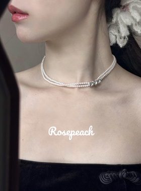 rosepeach「铃兰」原创小众韩系少女高品质清冷双层花朵珍珠项链