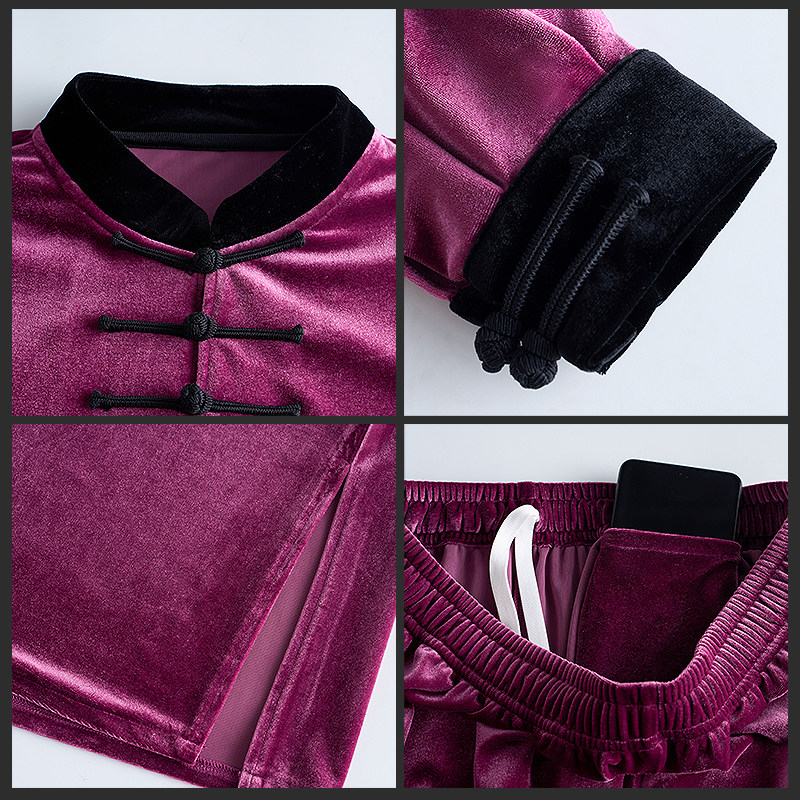 秋冬太极服女2025新款金丝绒加绒加厚太极服男太极拳练功服中国风,淘宝优惠券,粉丝福利购,淘宝优惠卷