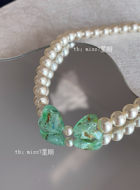 淡灼｜原创小众设计ins复古新中式优雅高级贵气施家珍珠串珠项链