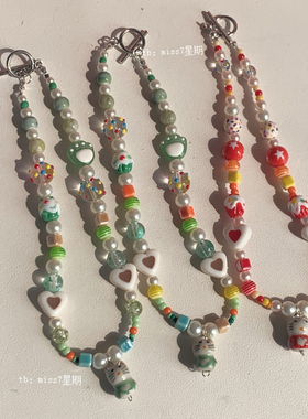 kitty^原创小众设计可爱彩色多巴胺甜妹hellokitty凯蒂猫串珠项链