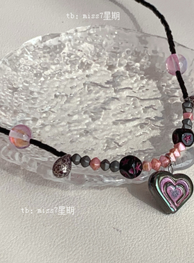 迷恋｜原创小众设计高级简约复古y2k千禧vintage捷克珠串珠项链