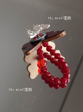 炎蝶｜原创小众设计ins新中式国风复古y2k古早千禧蝴蝶纽扣戒指