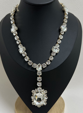 欧美重工轻奢高级感闪钻锆石项链