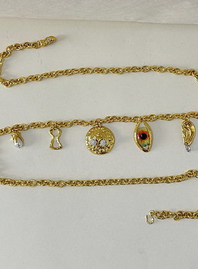 欧美复古轻奢五官系列鼻子眼睛耳朵牙齿多元素腰链时尚高级感项链