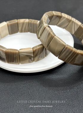 天然波兰图画石手排牌手串手链可diy原创水晶首饰散珠串珠外贸款