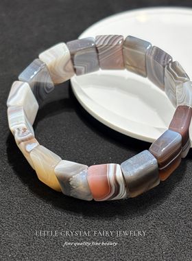 天然波斯玛瑙长方形手牌手链可diy原创水晶饰品文艺礼物外贸首饰