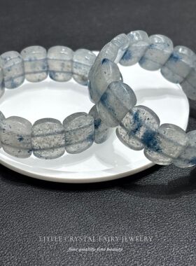 天然蓝色草莓晶手牌排diy原创材料手链手串小众国风情侣女生礼物