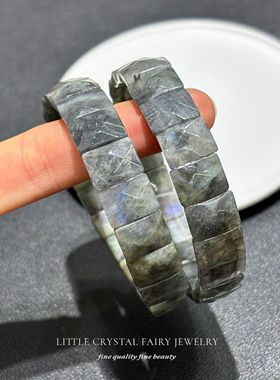 天然灰月光石手牌手链可diy原创水晶未来感饰品小众首饰情侣礼物