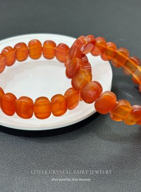 天然红玛瑙新年礼物手串手牌排可diy原创材料新中式外贸款首饰