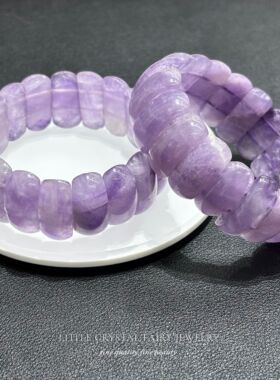 天然薰衣草紫水晶月牙手牌排手链可diy原创水晶饰品小众首饰礼物