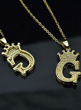 Mew Gulf同款项链女欧美潮品锁骨链金色轻奢简约字母短款毛衣链男