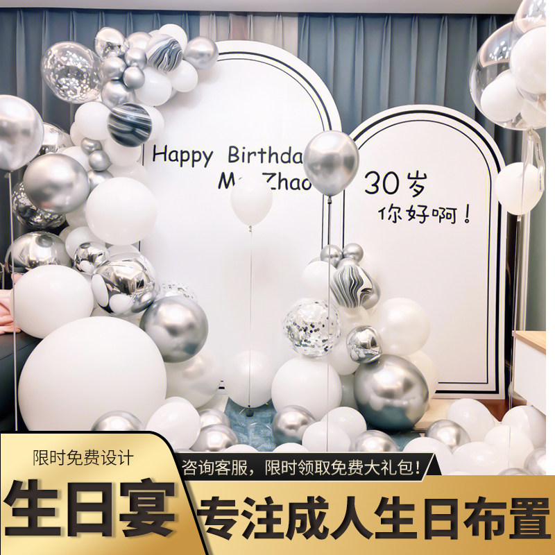 生日装饰场景布置18岁成人礼男士女生派对成年气球kt板背景墙套餐,淘宝优惠券,粉丝福利购,淘宝优惠卷