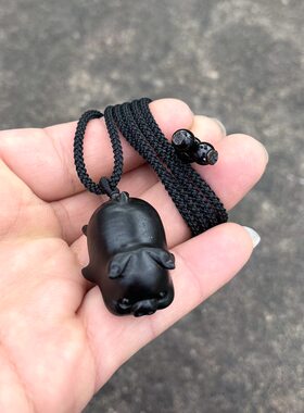 实木小猪挂件黑檀木十二生肖