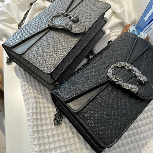 左嫂家 腋下包包2026新款时尚链条斜挎包鳄鱼纹百搭单肩酒神女包 - 图2