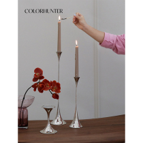 COLORHUNTER LIGHT EXTRAVAGANT SILVER Stainless Steel Candle Holder Romantic minimalist home-like plate Decorative Tabletop Pendulum