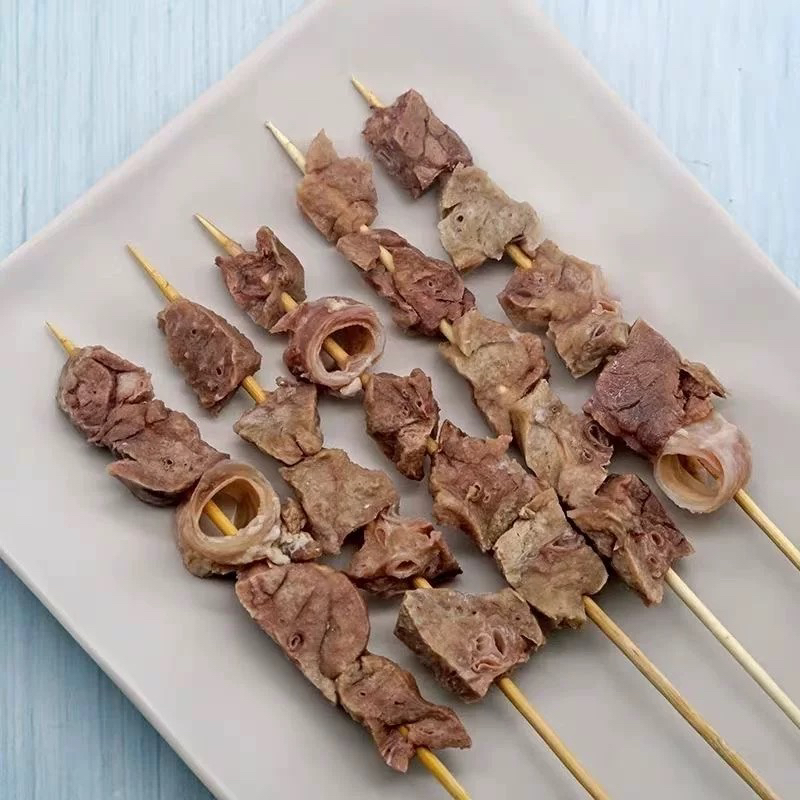 Pig lung skewers 100 skewers commercial spicy hot pot barbecue ingredient skewers 5 packages pig offal fresh frozen semi-finished products