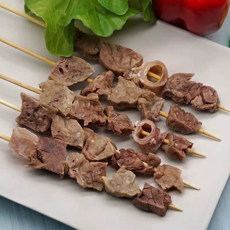 Pig lung skewers 100 skewers commercial spicy hot pot barbecue ingredient skewers 5 packages pig offal fresh frozen semi-finished products
