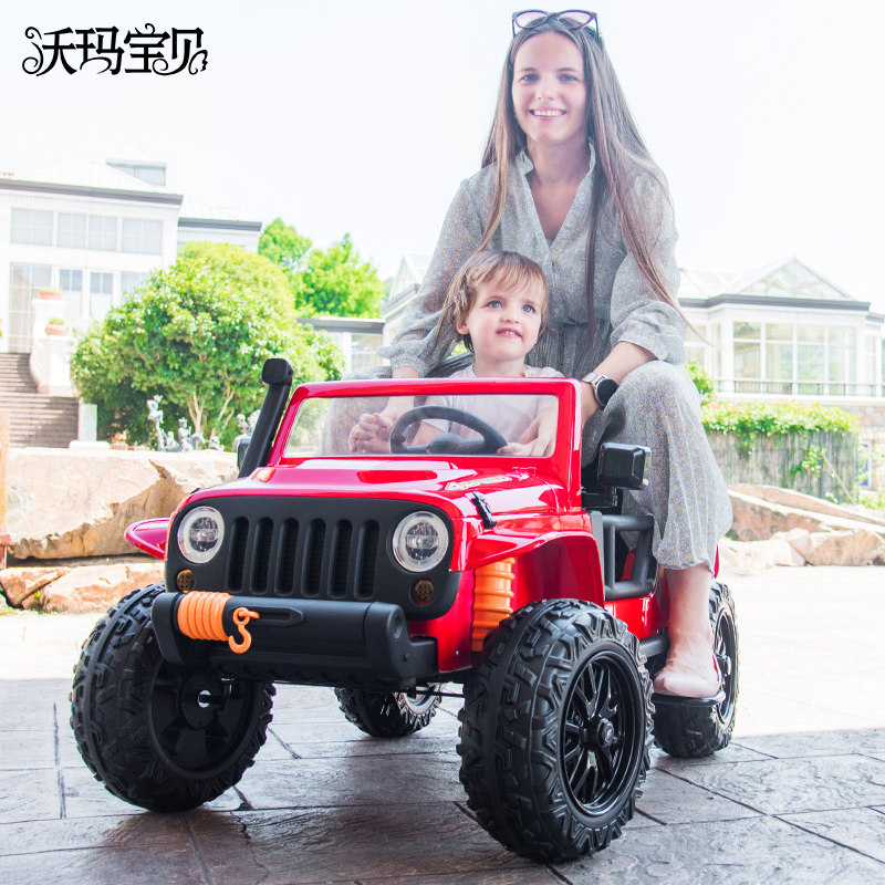 儿童四轮可遥控男女小孩双人电动车 沃玛宝贝儿童电动车