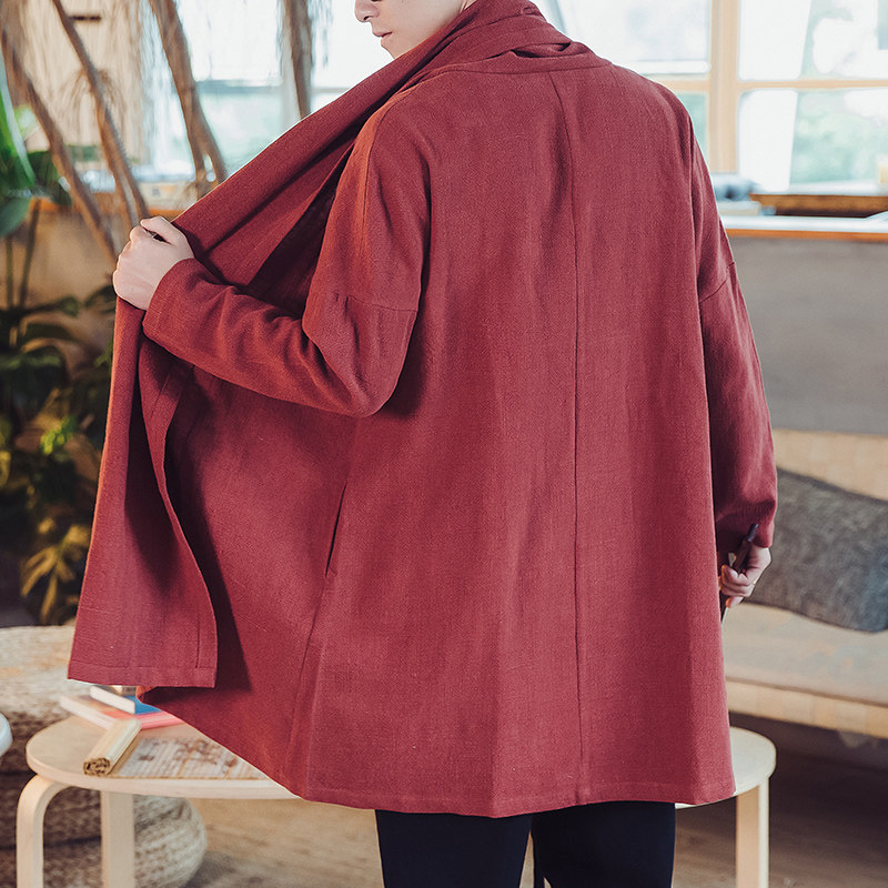 中国风棉麻唐装复古开衫外套禅修服 九幽男装民族服装