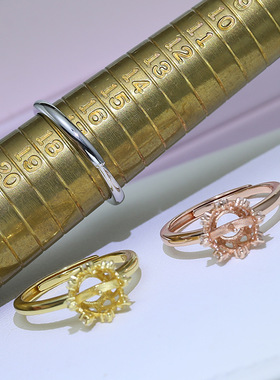 饰品配件银戒指空托DIYS925