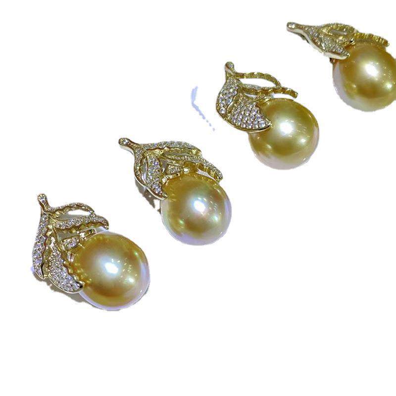 diy配件 S925纯银洋气精美珍珠耳钉耳环空托银饰 遮瑕款耳坠银托 - 图3