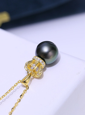 DIY配件S925纯银珍珠吊坠空托