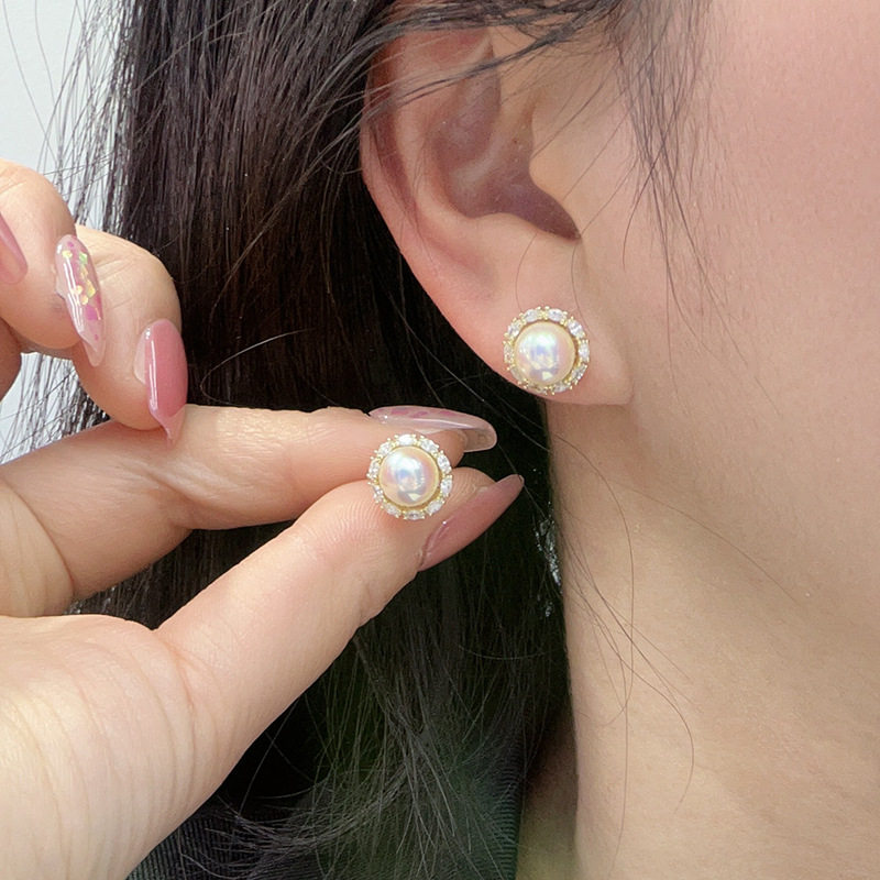 DIY配件 S925纯银温柔精美珍珠耳钉额耳环空托配饰 耳饰银托8-9,淘宝优惠券,粉丝福利购,淘宝优惠卷