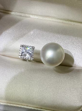 DIY配件S925纯银珍珠戒指空托