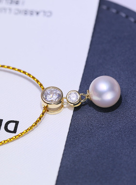 DIY配件S925纯银简约轻奢珍珠吊