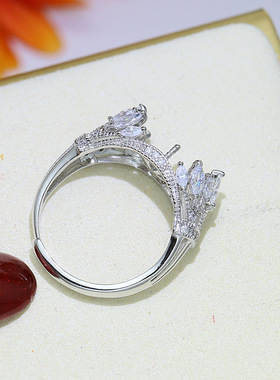 diy配件s925纯银气质戒指空托