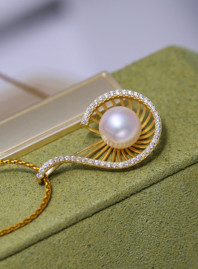 DIY配件S925纯银精美珍珠吊坠空