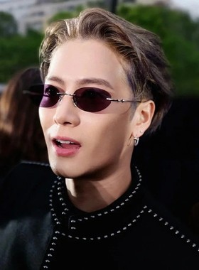 王嘉尔GM同款紫色无框墨镜男女2025新款高级感防紫外线防晒太阳镜