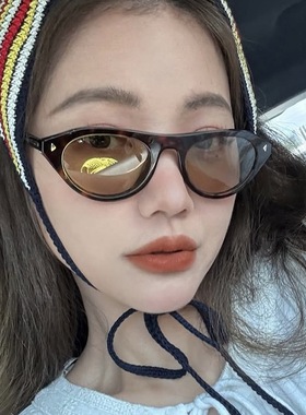 猫眼三角形墨镜女潮2026新款茶色遮阳防紫外线太阳镜百搭时尚个性
