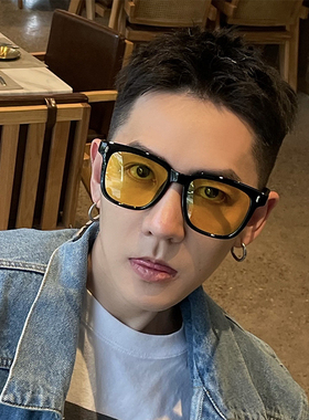 防紫外线方形韩版男女配近视墨镜