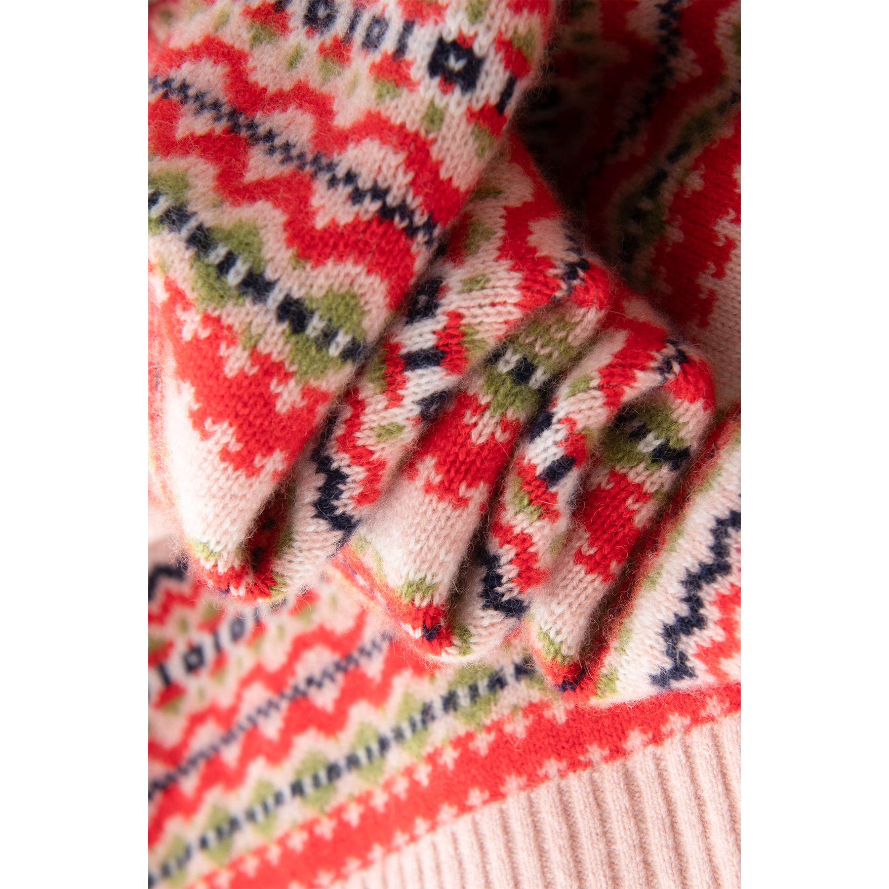 费尔岛提花~治愈色系100纯山羊绒POLO领加厚羊绒衫女,淘宝优惠券,粉丝福利购,淘宝优惠卷