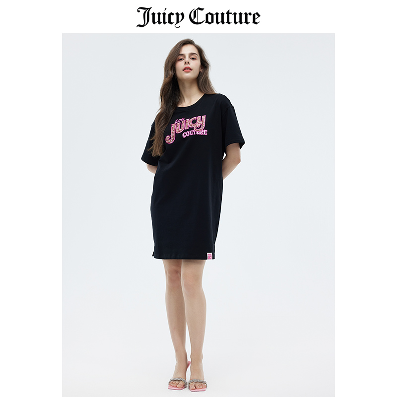 Juicy Couture橘滋连衣裙女夏季新款多巴胺穿搭美式显瘦短袖裙子 - 图0