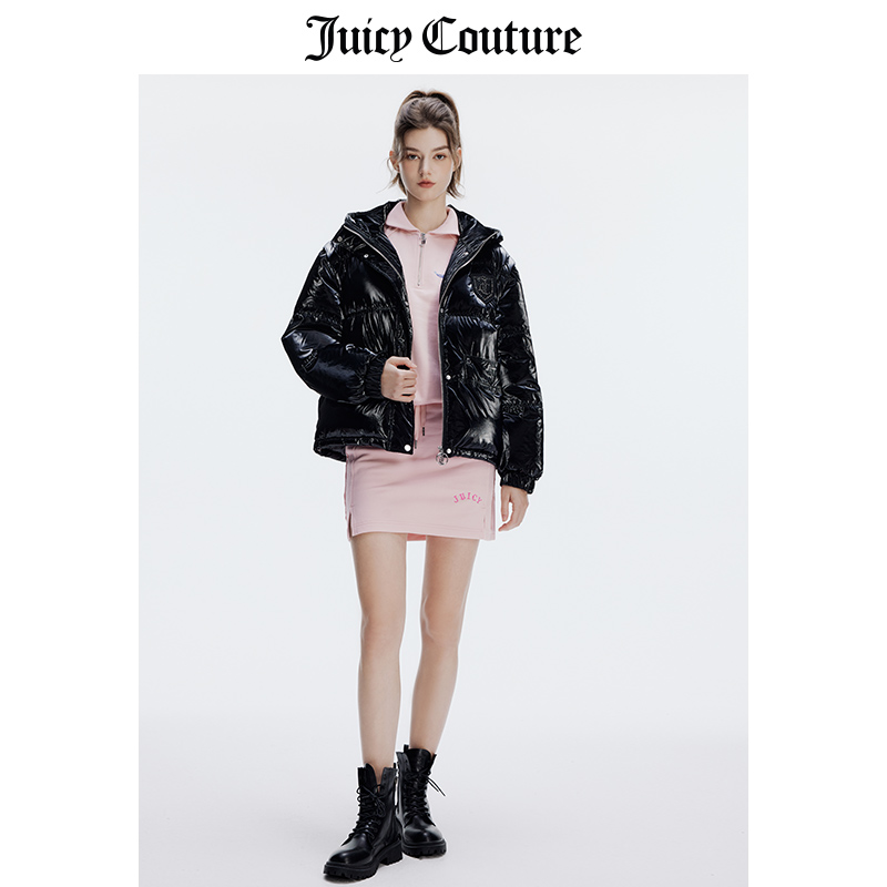 Juicy Couture橘滋外套女冬季新品美式背心马甲羽绒服连帽夹克