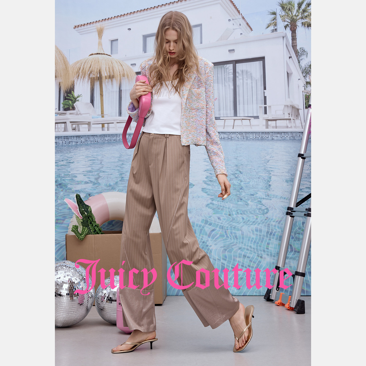 Juicy Couture橘滋外套女2026年春季新款彩色花呢修身短款上衣,淘宝优惠券,粉丝福利购,淘宝优惠卷