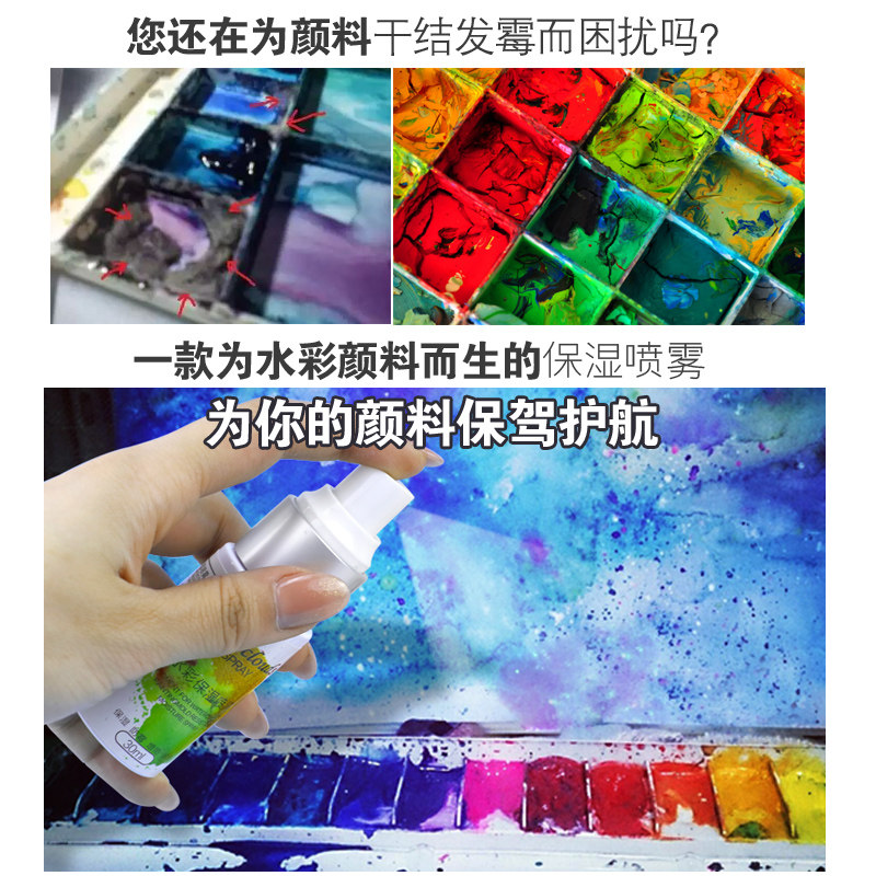 Art clouds水彩水粉颜料保湿防霉喷剂 水彩定画液 水彩保湿 水彩防霉喷雾 水彩固色剂 水彩保湿剂30ml 60ml,淘宝优惠券,粉丝福利购,淘宝优惠卷