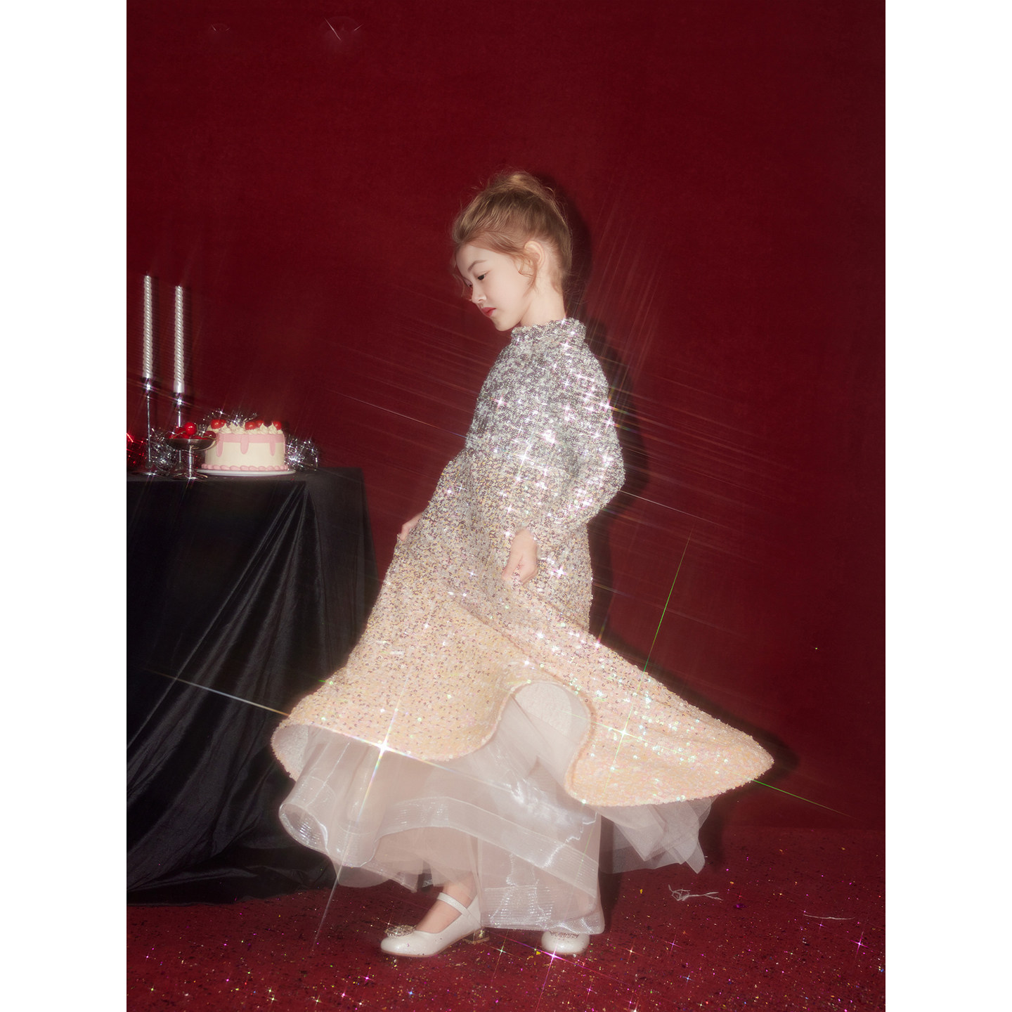 女童生日礼服渐变连衣裙儿童宴会舞台主持人钢琴演出服蓬蓬公主裙,淘宝优惠券,粉丝福利购,淘宝优惠卷