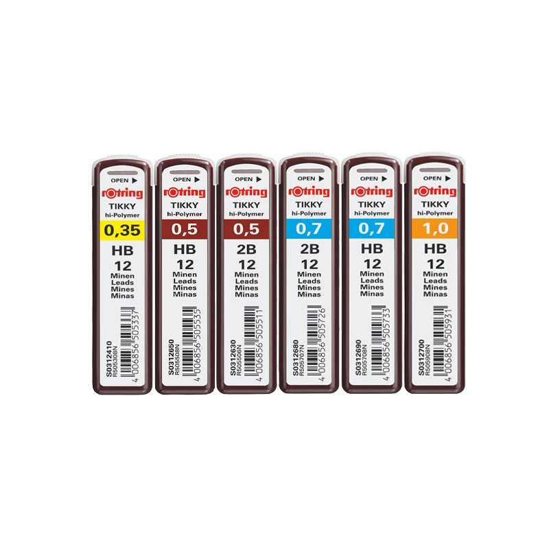 德国红环rotring自动铅芯铅笔替芯HB/2B替换铅芯0.35/0.5/0.7/1.0 - 图3