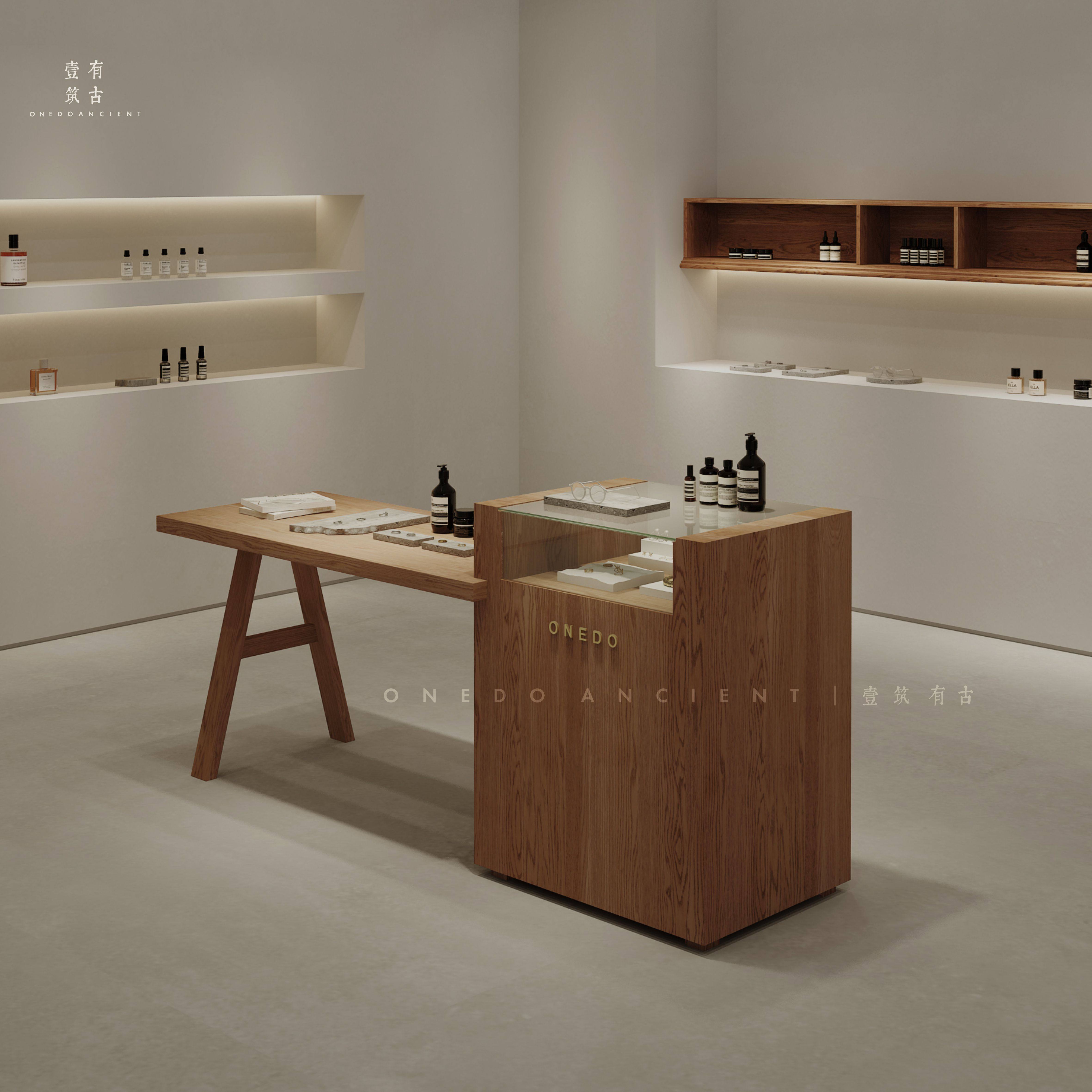 中岛流水柜台展示桌多功能展示台服装饰品展厅洽谈桌子直播拍照台